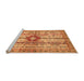 Sideview of Machine Washable Abstract Orange Modern Area Rugs, wshabs696org