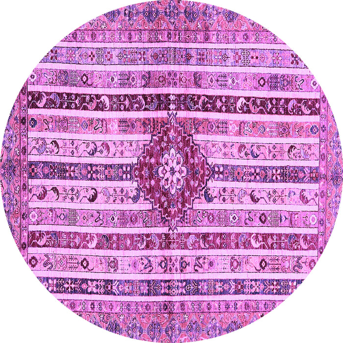 Round Machine Washable Abstract Purple Modern Area Rugs, wshabs696pur