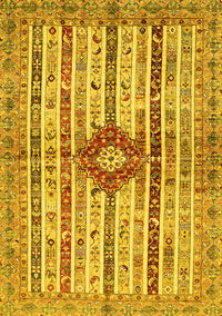 Abstract Yellow Modern Rug, abs696yw