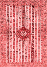 Abstract Red Modern Rug, abs696red