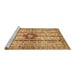 Sideview of Machine Washable Abstract Brown Modern Rug, wshabs696brn