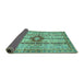 Sideview of Abstract Turquoise Modern Rug, abs696turq