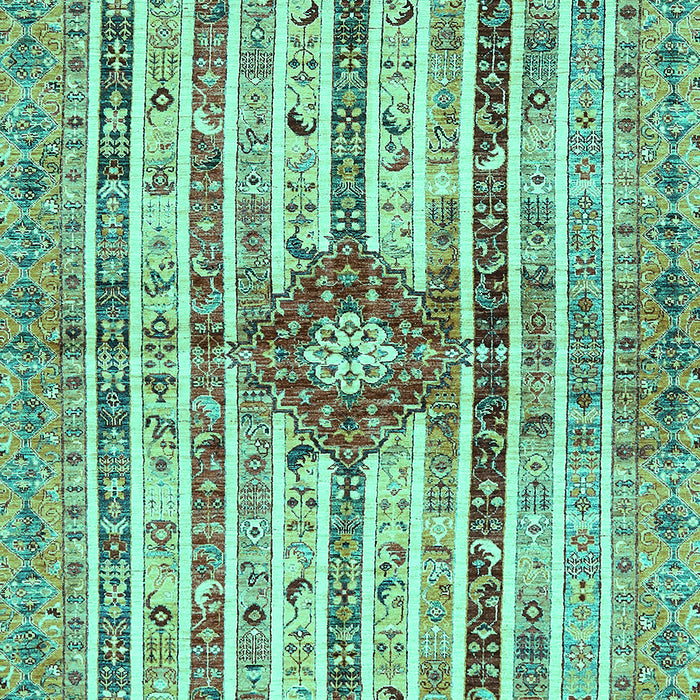 Machine Washable Abstract Turquoise Modern Area Rugs, wshabs696turq