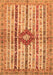 Machine Washable Abstract Orange Modern Area Rugs, wshabs696org