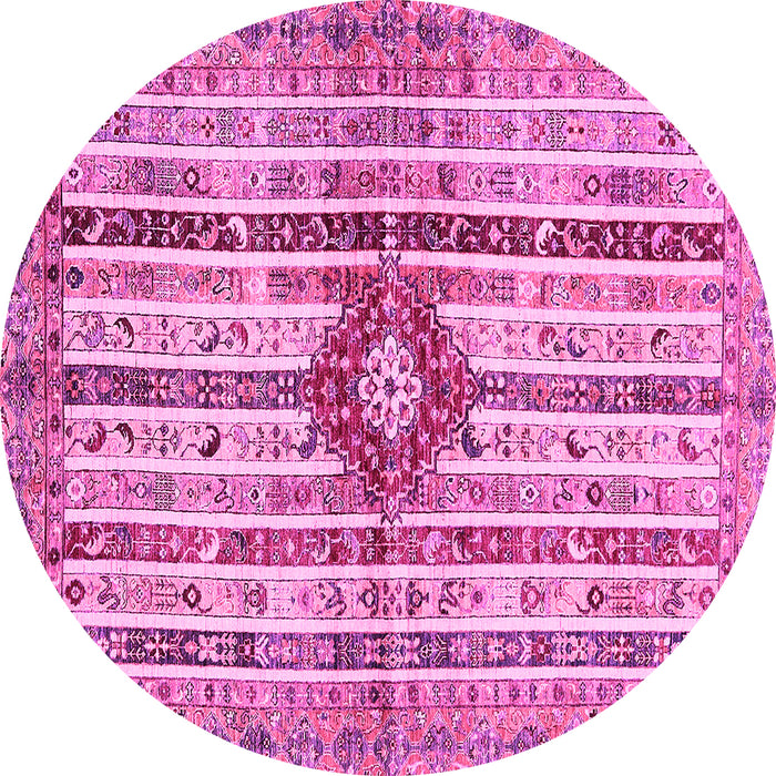 Round Abstract Pink Modern Rug, abs696pnk