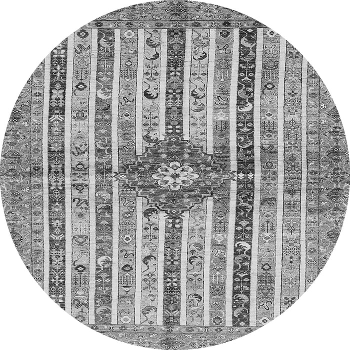 Round Machine Washable Abstract Gray Modern Rug, wshabs696gry