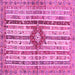 Square Machine Washable Abstract Pink Modern Rug, wshabs696pnk