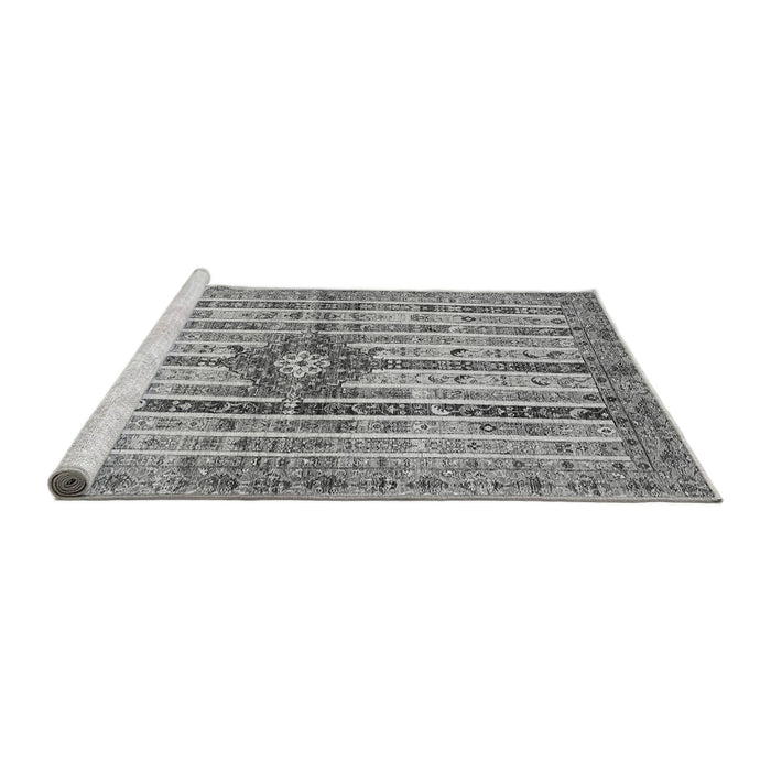 Sideview of Machine Washable Abstract Gray Modern Rug, wshabs696gry