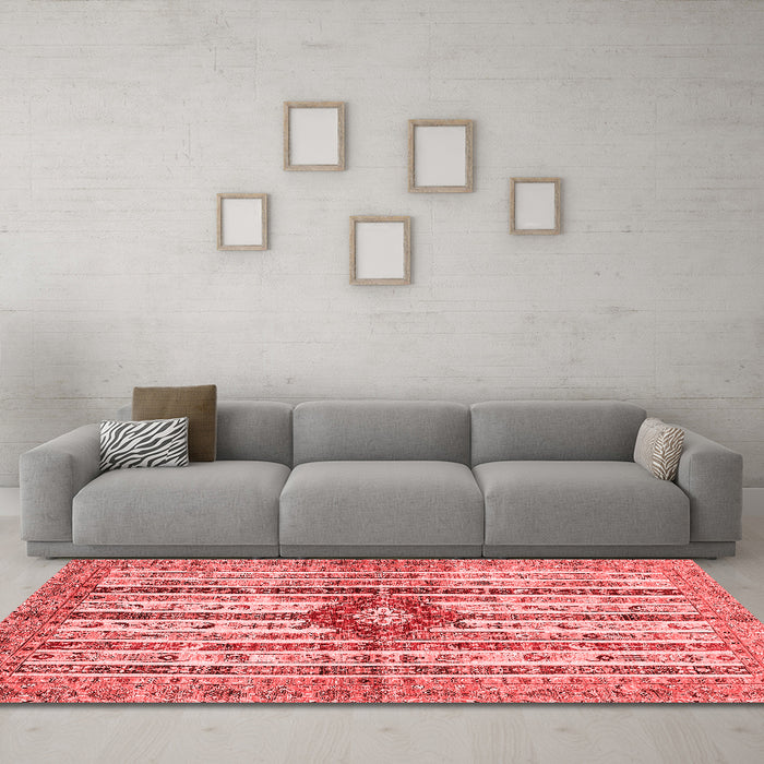 Modern Red Washable Rugs