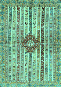 Abstract Turquoise Modern Rug, abs696turq