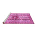 Sideview of Machine Washable Abstract Pink Modern Rug, wshabs696pnk