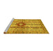 Sideview of Machine Washable Abstract Yellow Modern Rug, wshabs696yw