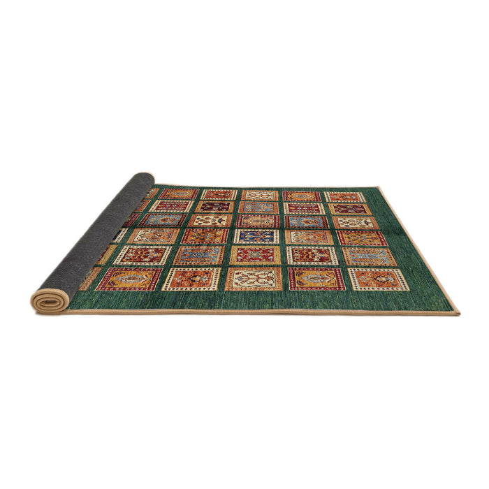 Sideview of Abstract Bakers Brown Modern Rug, abs697