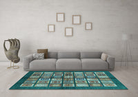 Machine Washable Abstract Light Blue Modern Rug, wshabs697lblu