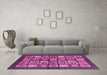 Machine Washable Abstract Pink Modern Rug in a Living Room, wshabs697pnk