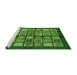 Sideview of Machine Washable Abstract Green Modern Area Rugs, wshabs697grn