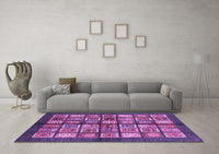 Machine Washable Abstract Purple Modern Rug, wshabs697pur