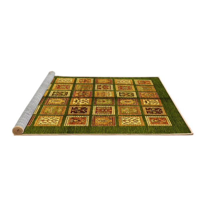 Sideview of Machine Washable Abstract Yellow Modern Rug, wshabs697yw