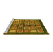 Sideview of Machine Washable Abstract Yellow Modern Rug, wshabs697yw