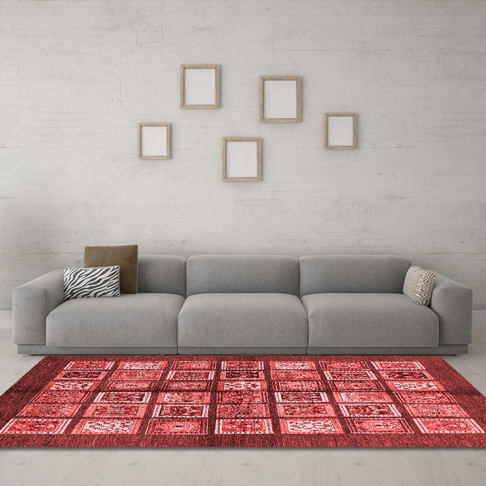 Modern Red Washable Rugs