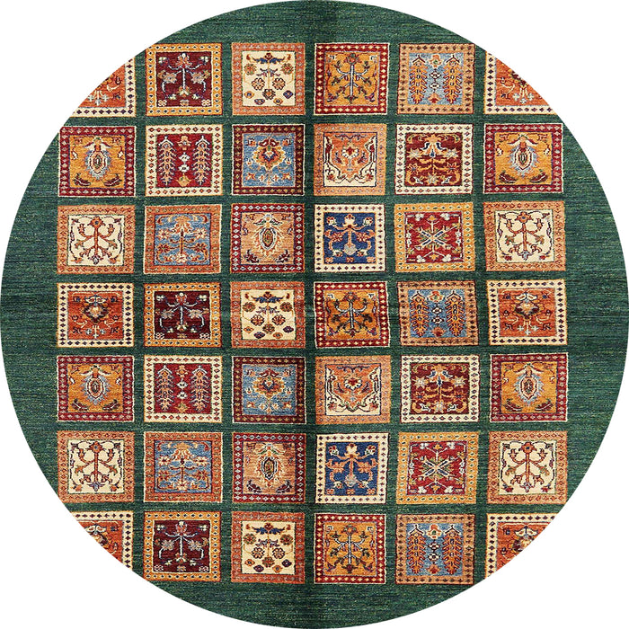 Round Abstract Bakers Brown Modern Rug, abs697