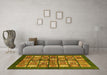 Machine Washable Abstract Yellow Modern Rug in a Living Room, wshabs697yw