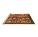 Sideview of Machine Washable Abstract Orange Modern Area Rugs, wshabs697org