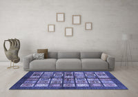 Machine Washable Abstract Blue Modern Rug, wshabs697blu