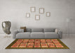 Machine Washable Abstract Orange Modern Area Rugs in a Living Room, wshabs697org