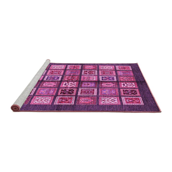 Sideview of Machine Washable Abstract Pink Modern Rug, wshabs697pnk