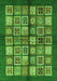 Machine Washable Abstract Green Modern Area Rugs, wshabs697grn