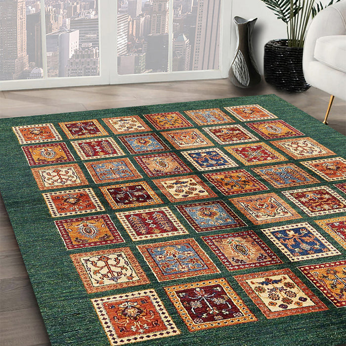 Machine Washable Abstract Bakers Brown Rug in a Family Room, wshabs697