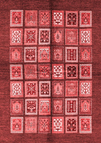 Abstract Red Modern Rug, abs697red