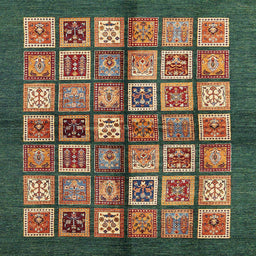 Square Machine Washable Abstract Bakers Brown Rug, wshabs697