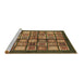 Sideview of Machine Washable Abstract Brown Modern Rug, wshabs697brn