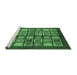 Sideview of Machine Washable Abstract Emerald Green Modern Area Rugs, wshabs697emgrn