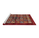 Sideview of Machine Washable Abstract Rust Pink Rug, wshabs698