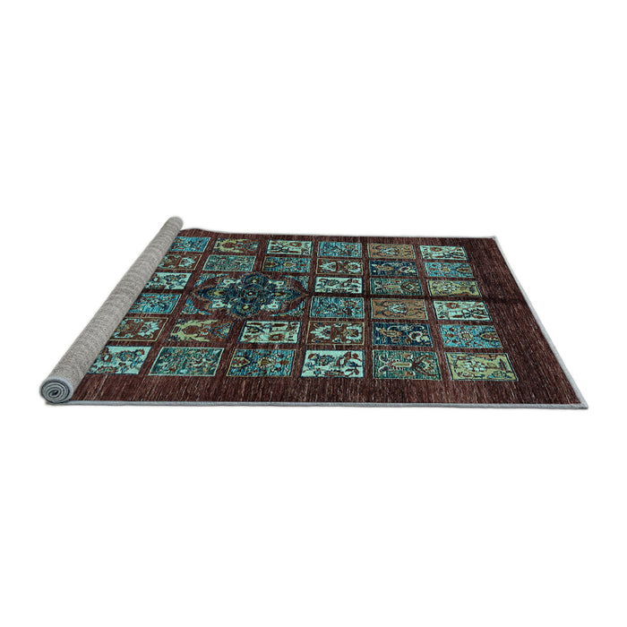 Sideview of Machine Washable Abstract Light Blue Modern Rug, wshabs698lblu