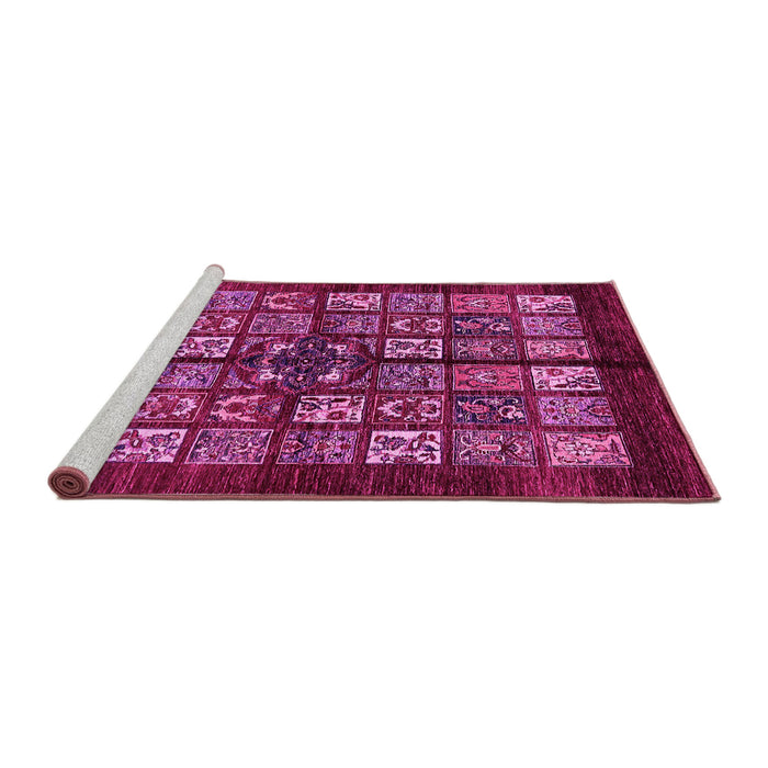 Sideview of Machine Washable Abstract Pink Modern Rug, wshabs698pnk