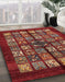 Abstract Rust Pink Modern Rug in Family Room, abs698