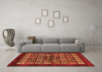 Machine Washable Abstract Orange Modern Rug, wshabs698org