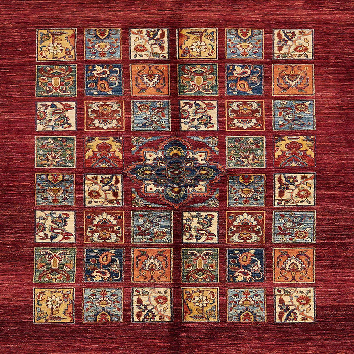 Square Abstract Rust Pink Modern Rug, abs698