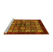 Sideview of Machine Washable Abstract Yellow Modern Rug, wshabs698yw