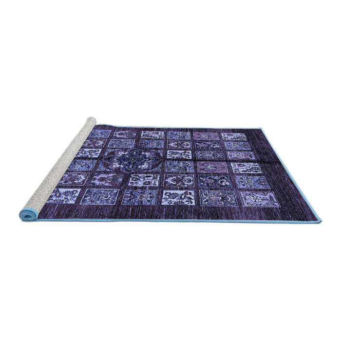 Sideview of Machine Washable Abstract Blue Modern Rug, wshabs698blu