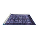 Sideview of Machine Washable Abstract Blue Modern Rug, wshabs698blu