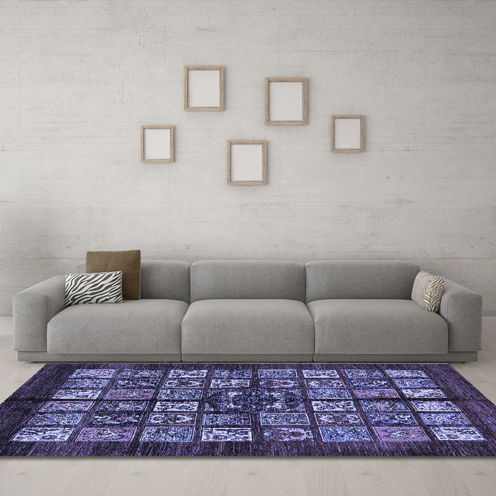Machine Washable Abstract Blue Modern Rug in a Living Room, wshabs698blu