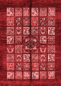 Abstract Red Modern Rug, abs698red