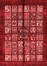 Abstract Red Modern Area Rugs