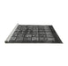 Sideview of Machine Washable Abstract Gray Modern Rug, wshabs698gry