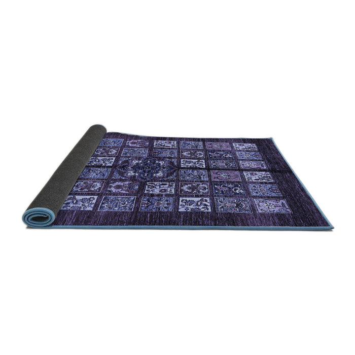 Sideview of Abstract Blue Modern Rug, abs698blu
